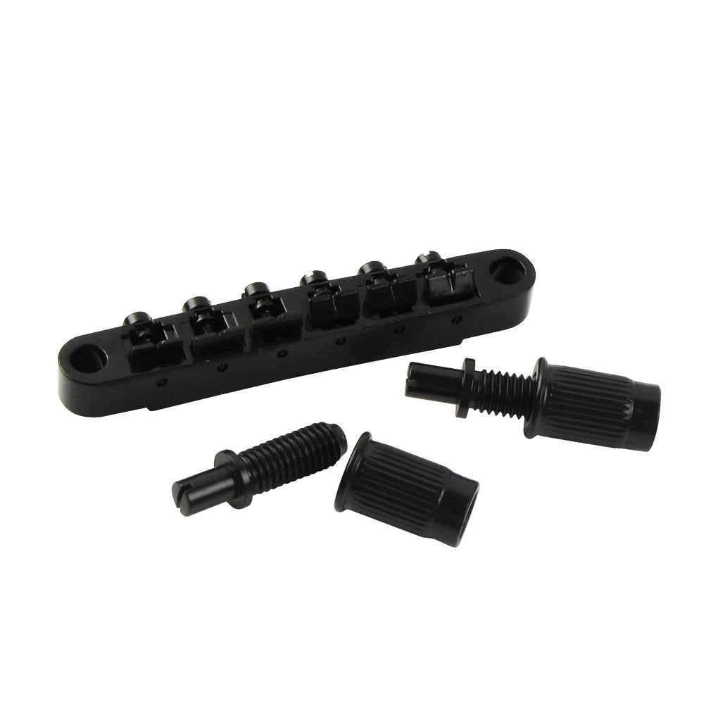 FLEOR Electric Guitar Tune-O-matic Bridge & Tailpiece with Studs Set Fit Gibson Epiphone Les Paul Guitar Part, Black